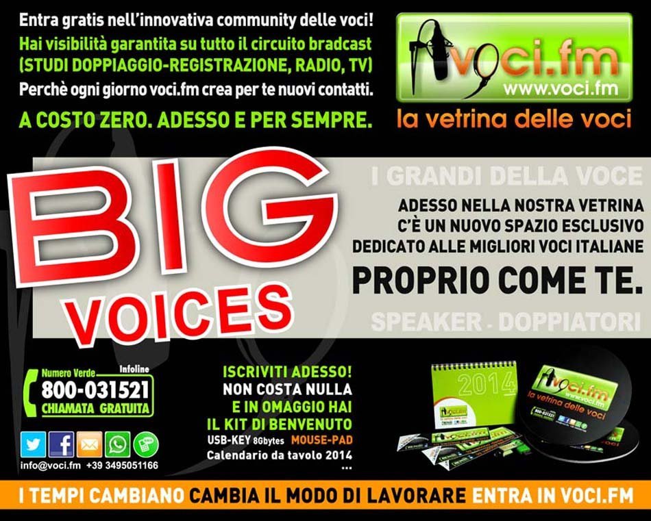 19 - CARTOLINA LANCIO CATEGORIA BIG VOICES 01-2014