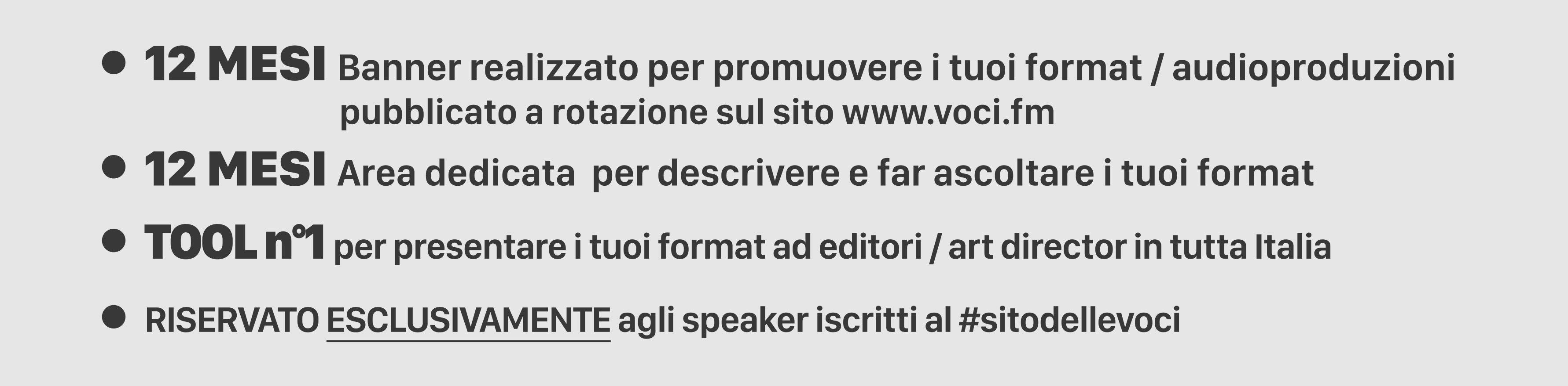 descrizione spazio al tuo format